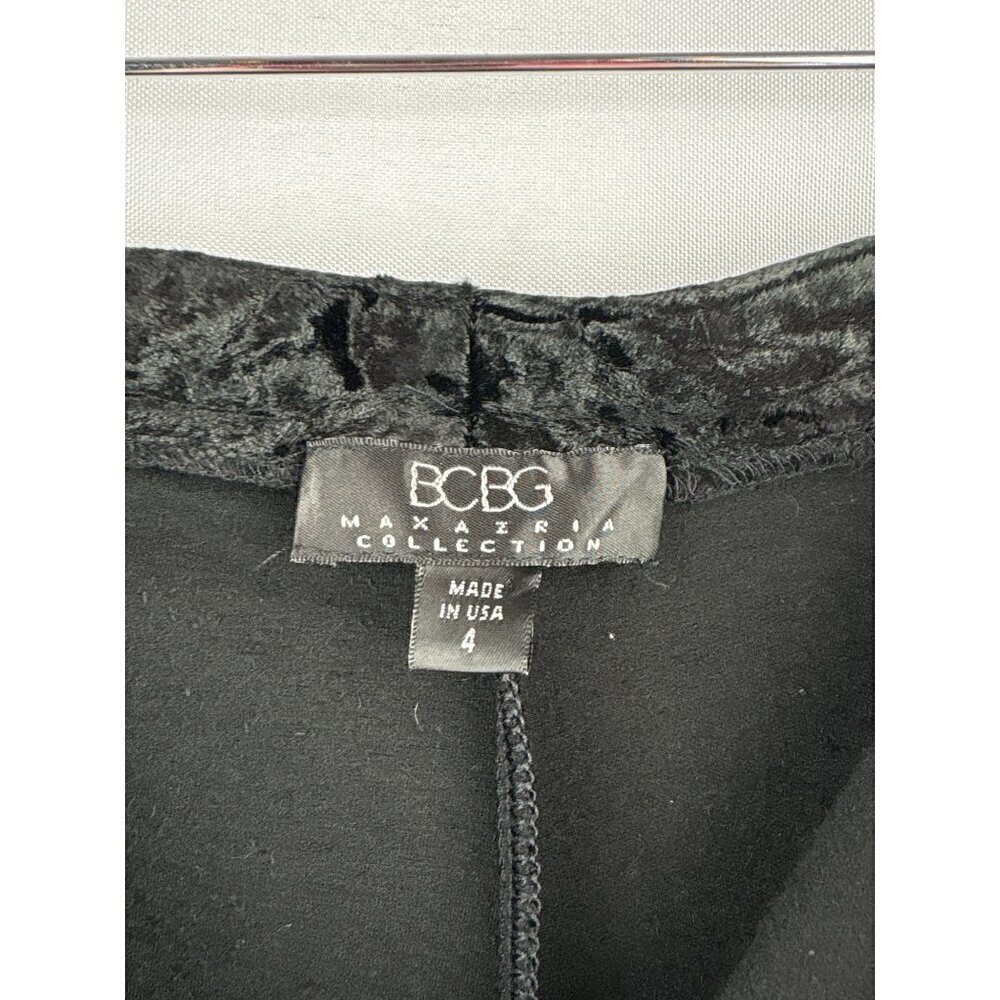 BCBG Max Azria Collection Black Velvet Pants Size 4 - Picture 3 of 5